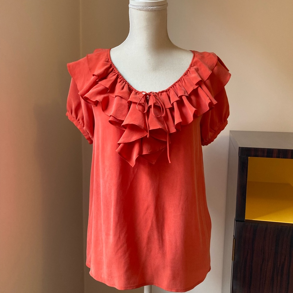 Joie Silk Ruffled Blouse NWOT